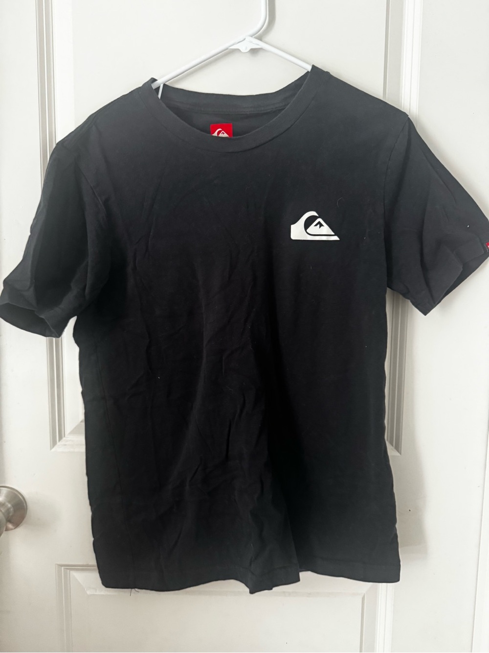 Quiksilver Black Tee with White Chest Logo